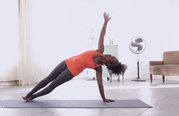 Faith Hunter in SIde Plank