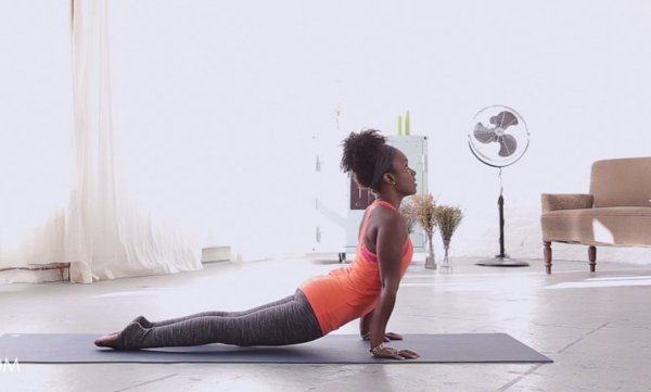 Faith Hunter in Upward Dog